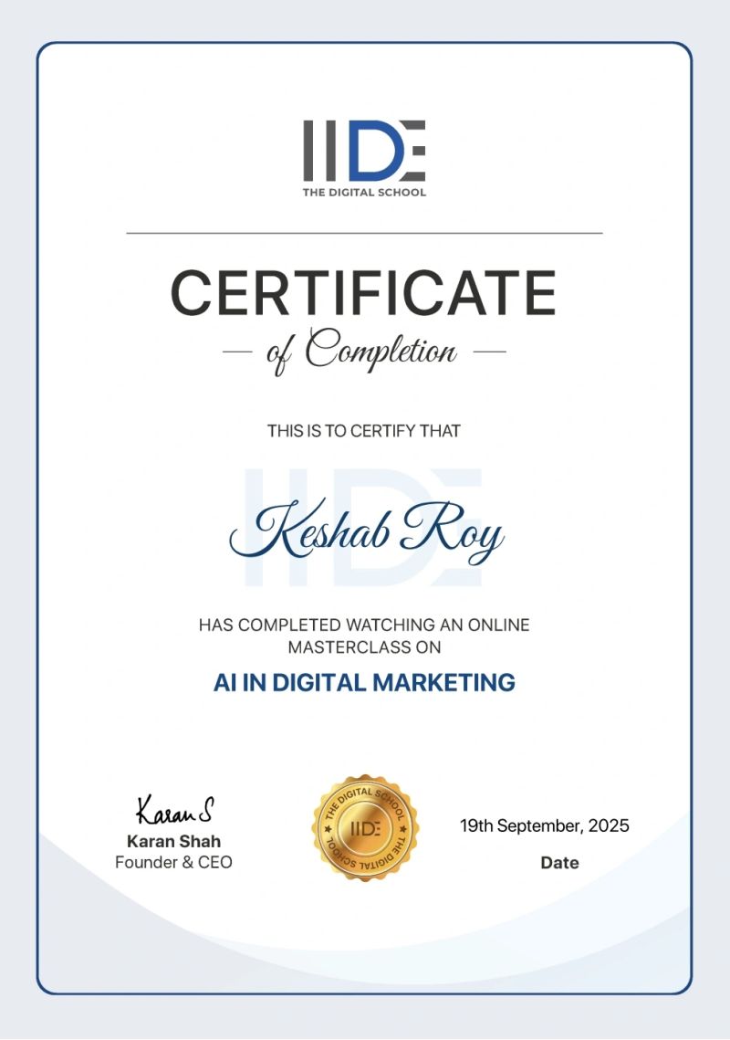 IIDE Digital Marketing Certificate